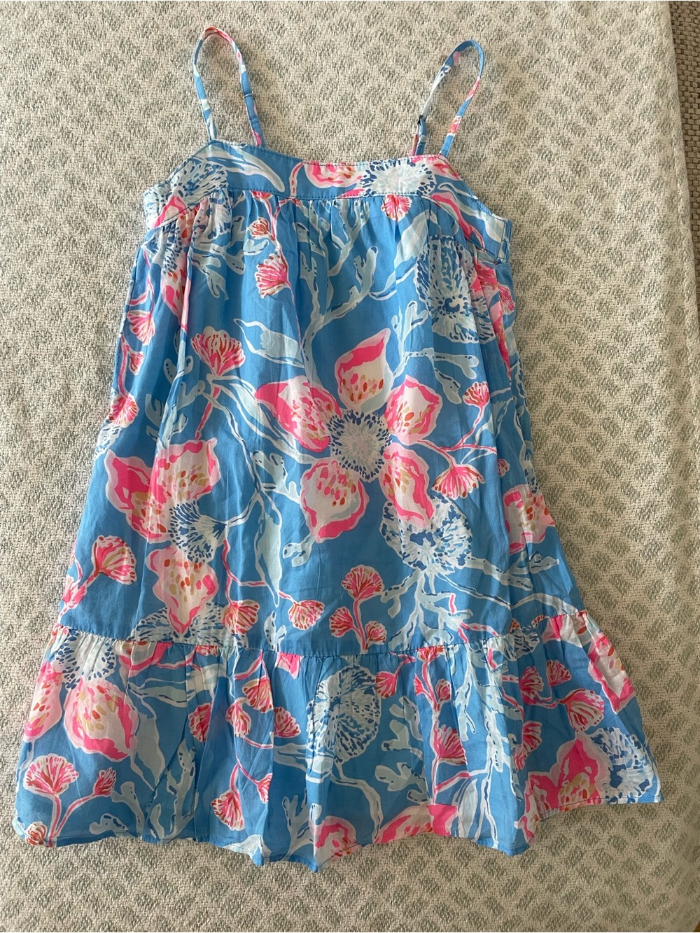 Lilly Pulitzer Blue Dress with Pink and White Floral Print